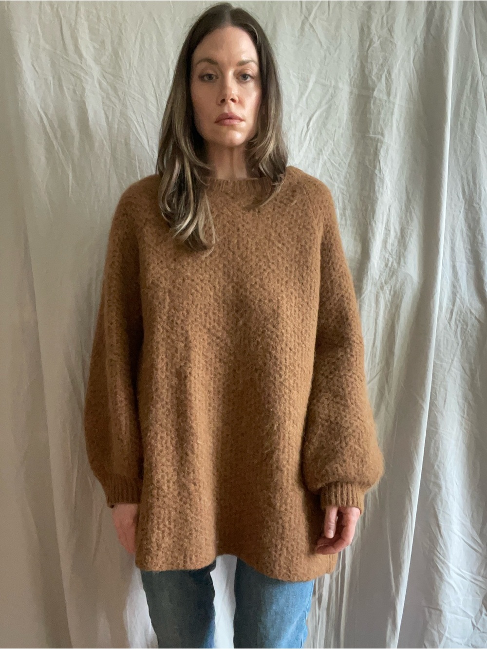 Wray Relaxed Oversized Brown Alpaca-Blend Sweater